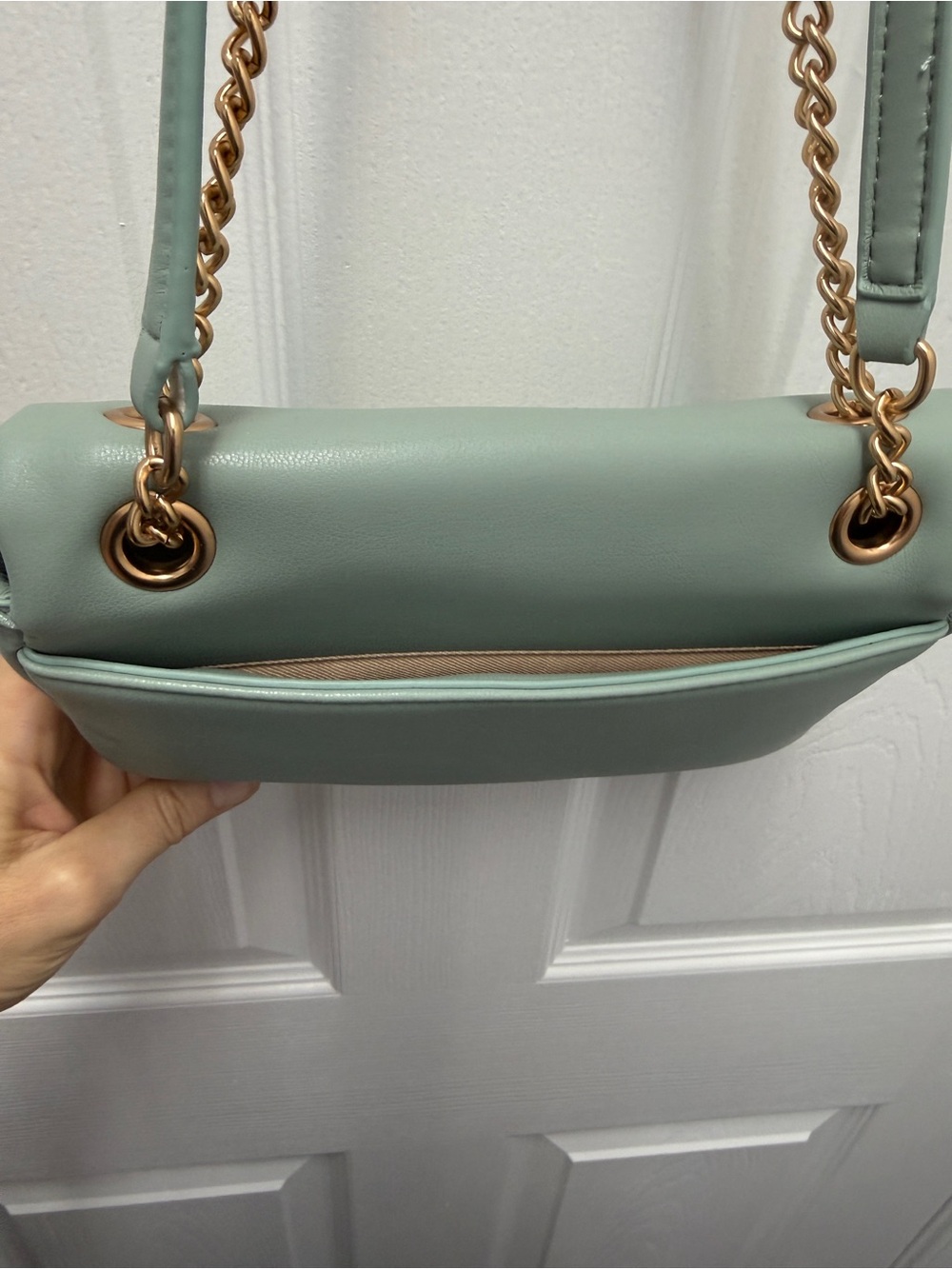 Sam Edelman Blue Green Gold Chain Crossbody Shoulder Bag NEW - Picture 5 of 7